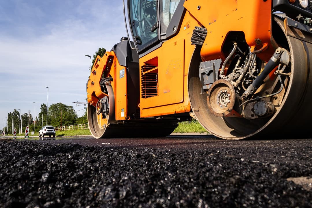 Road,Repair,,Construction,Machine,(roller).