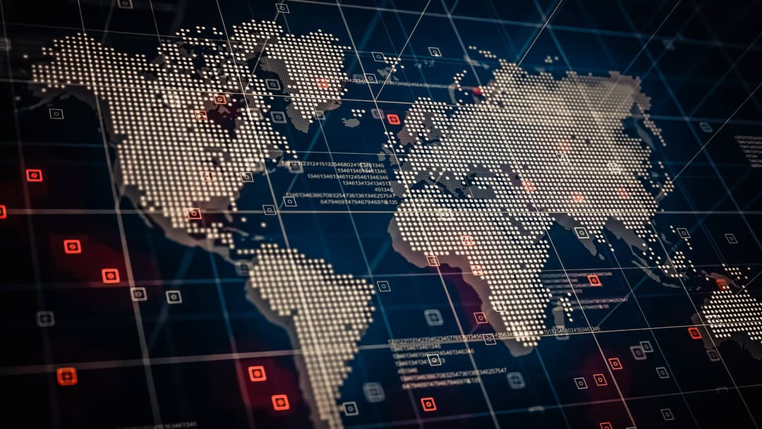 Digital,World,Map,Hologram,Blue,Background